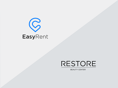 Restore and EasyRent logos branding design easyrent graphic design illustration logo vector