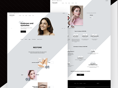 Restore beauty design graphic design logo mobile ui restore saloon typography ui ui design ux ux design web design