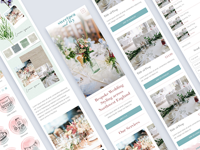 Sweet Pea & Ivy design figma mobile pastel color ui ux web web design website wedding