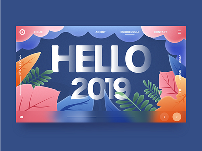 Hello 2019, keep fighting！！ design illustration ui