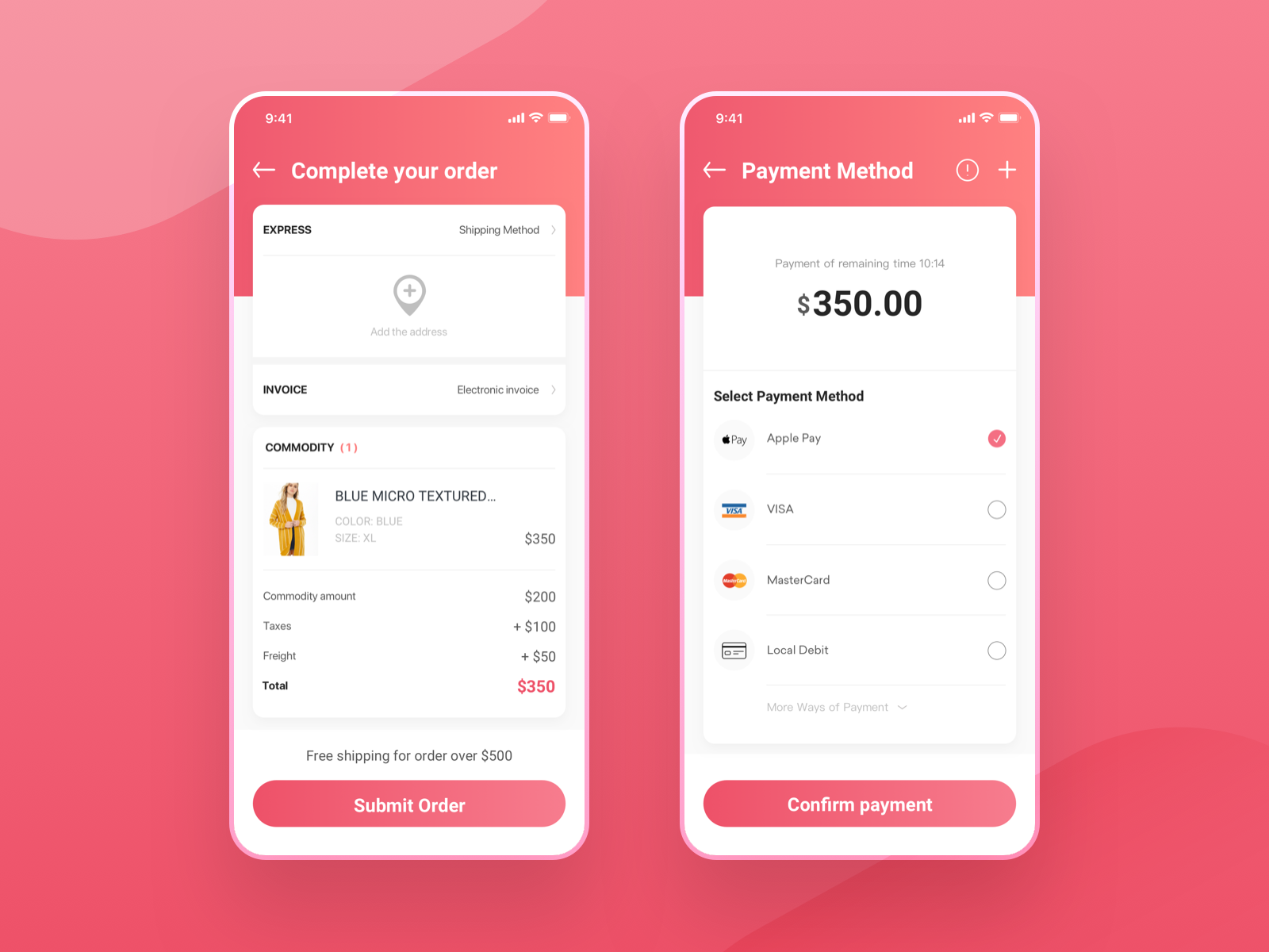 Electronic Commerce Payment by Mr.Chiang for Never Settle on Dribbble