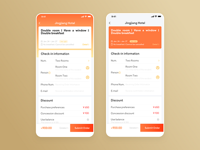Travel order(A little modification has been made.) app design ui