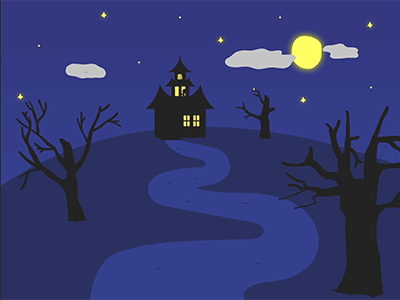 Haunted house 2d animation haunted house sound design transition