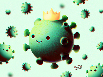 All hail the king! behance character colors coronavirus gradient graphic green illustration illustrator photoshop vectors wacom