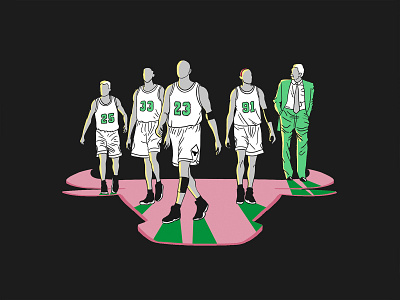 The Last Dance basketball behance character colors dream team graphic green grey illustration illustrator jordan michael netflix photoshop pink pippen rodman wacom