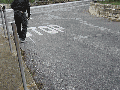 Stop, in the name of Love chalk graffiti stop type typography