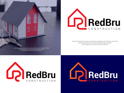 Letter R + Home for Real Estate Logo app branding creative design icon illustration letter logo logomark typography vector