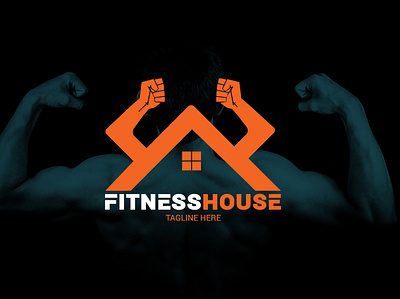 Fitness House Logo branding business logo creative fitness gym health house illustration letter logo realestate vector web