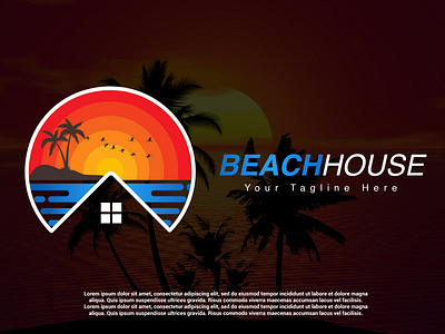 Real Estate Logo beach branding creative design home house identity illustration logo logomark real estate logo travel vector