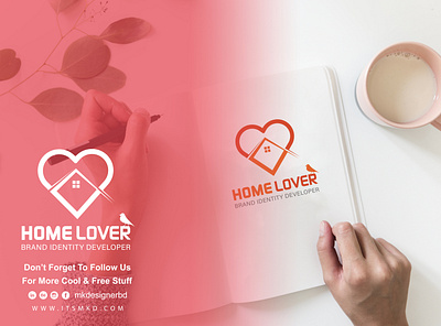 Real Estate Logo (Home Lover) branding design home house illustration letter logo logomark real estate logo design typography vector