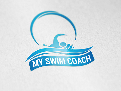 Swim Coach Logo branding coach creative design fox growcase logo swim typography ui vector