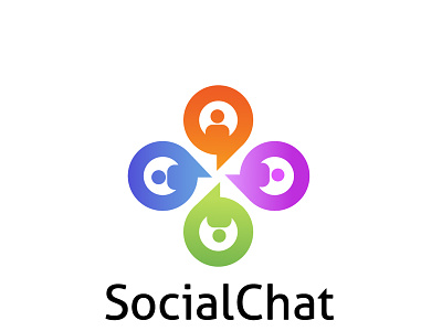 SocialChat Logo app branding business card chat cover design design flyer icon illustration logo logomark social socialchat logo ui ux vector