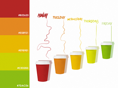 Weekly routine color palette aftereffects coffee color design illustration mornings palette vector