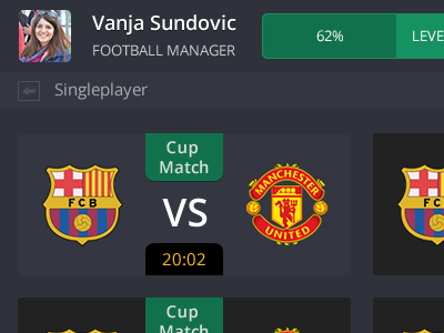 Dashboard UI dashboard football soccer ui
