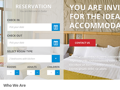 Hotel Landing Page hotel landing page ui