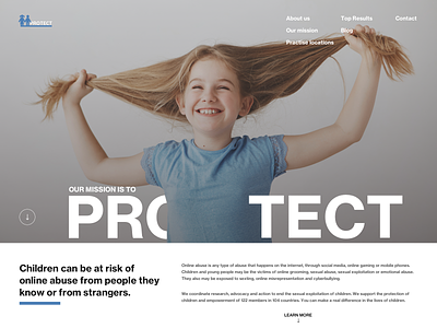 Protect (web page) kids onlineabuse ourchildren protect simple ui ux web design webdesign