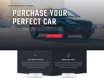 Car dealer landing page