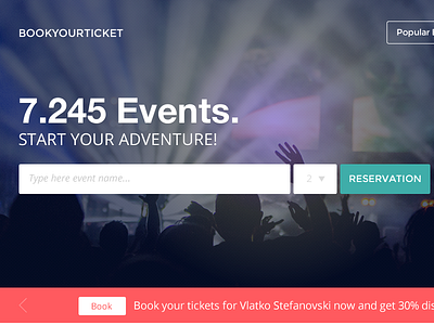 Ticket Booking Landing Page adventure booking events landing page tickets ui design website