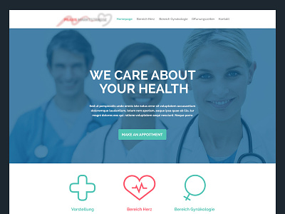 Health care responsive website blue doctor health icons medicine mobile responsive ui ux website