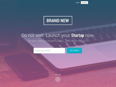 One page template brand flat new onepage responsive simple startup template ui ux website