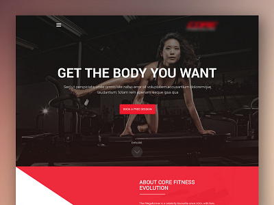 Fitness website body get in shape gym landing page ui ux website workout