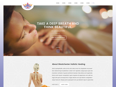 Spa and holistic center website flat holistic healing massage simple spa ui ux web design website