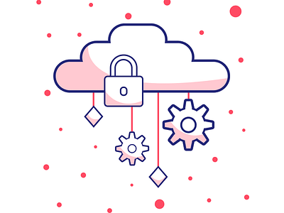 Wallet cloud cog custom icon data icon illustration illustrator security svg