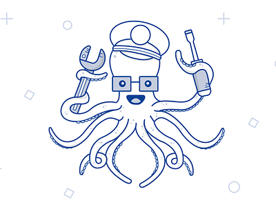 Tool Wielding Octopus animal branding custom icon design icon illustration illustrator logo octopus svg ui ux vector