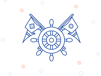 Wheel Flags boat boats branding custom icon design icon illustration illustrator logo nautical ocean shield svg ui wheel