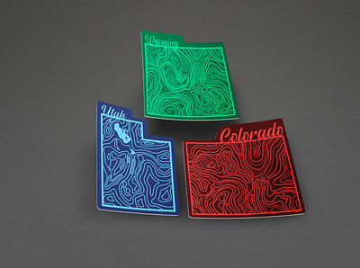 Complete Topographical Sticker Pack design sketch sticker art sticker pack sticker porn stickermule stickers utah wyoming