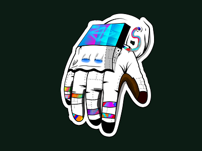 Lost glove. abstract space space suit sticker design stickers