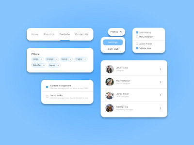 UI Components application avatars design desktop filter filters mobile multi select ui users ux
