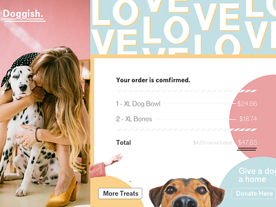 Doggish Order Confirm branding company dog doggy dogs treats ui woof