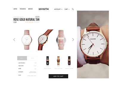 MVMT Product Page Rebrand branding company mvmt rebrand rebranding watch watches website design