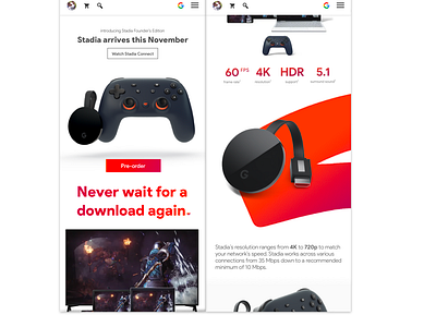 Google Stadia Product Page Redesign branding companybranding design google logo product page stadia ui ux