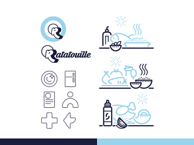 Rattatouille.app app branding branding design icon set iconography identity identity branding identity design line art logomark minimal modern logo monogram typography ui ux