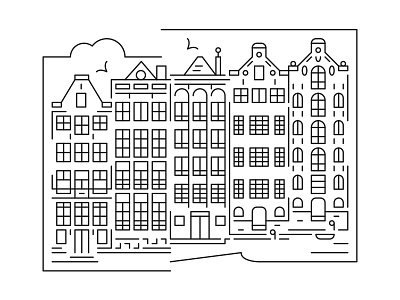 Cityscape skyline - Amsterdam amsterdam city illustration cityscape illustration illustrator line art minimal skyline vector