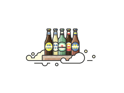 5 Bottles Of Beer amstel beer catalunya cerveza doodle dutch heineken illustration illustrator moritz vector weekend