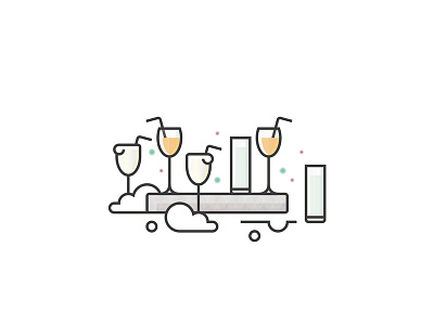 Happy Hour alcohol cocktails doodle illustration illustrator longdrinks party still life vector weekend