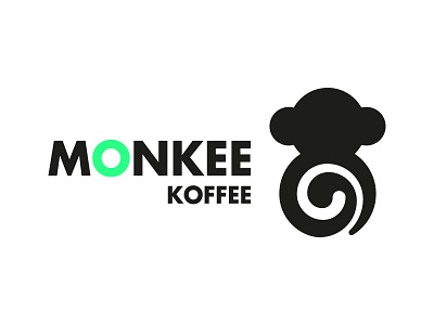 Monkee Koffee Madrid branding icon illustration line art logo logomark modern logo monogram negative space vector