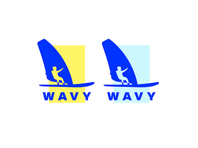 W A V Y logo branding icon illustration line art logo logomark modern logo negative space surfing vector