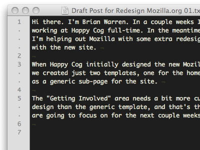 A Revealing Draft blog text textmate