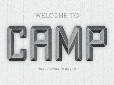 Camp Landing Page Custom Lettering bw lettering type typography