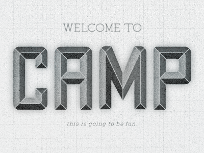 Camp Landing Page Custom Lettering