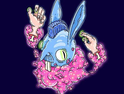 rabbit god charachter design digital painting illustration procreate