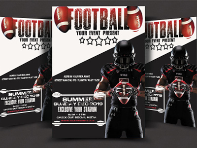 The Big Game Football Flyer 2.0 american ball baseball champion championship college cup event field flyer foot football game goal league madness ncaa nfl olympics party playoff