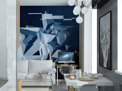 KITCHEN-LIVING ROOM | YANDEX PROJECT 3d apartment design design bureau interior interiordesign living room visualization