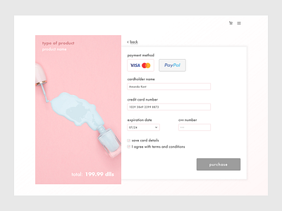 Daily UI / Check out checkout dailyui day2 design desktop minimalism minimalist pastelcolor ui