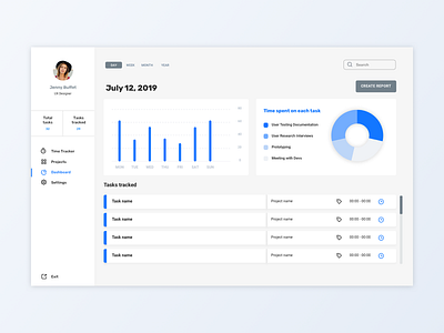 Dashboard Idea dashboard dashboard design design desktop timetracker ui