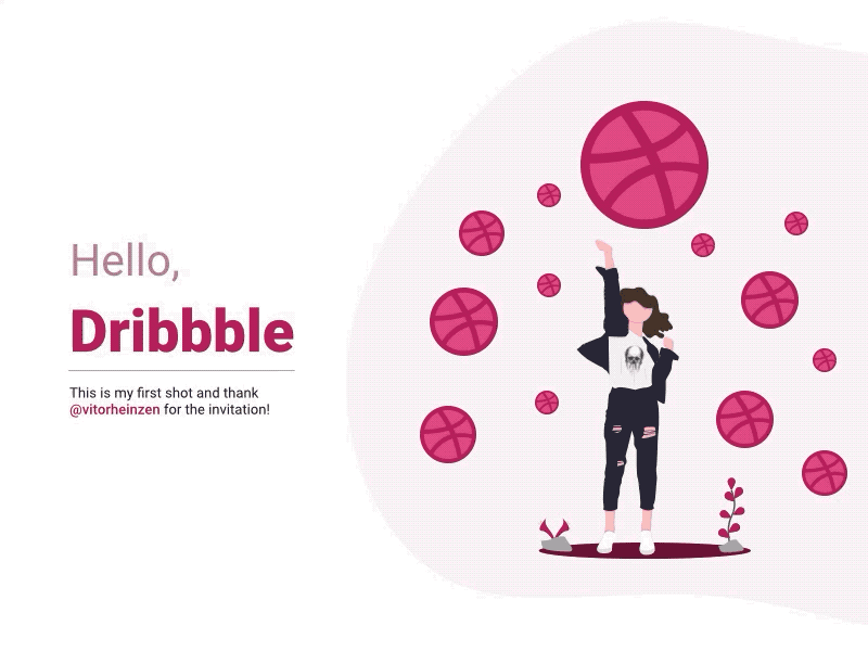 Hello Dribbble animation debuts debutshot design dribbble illustration illustrator typography ui ux vector web website